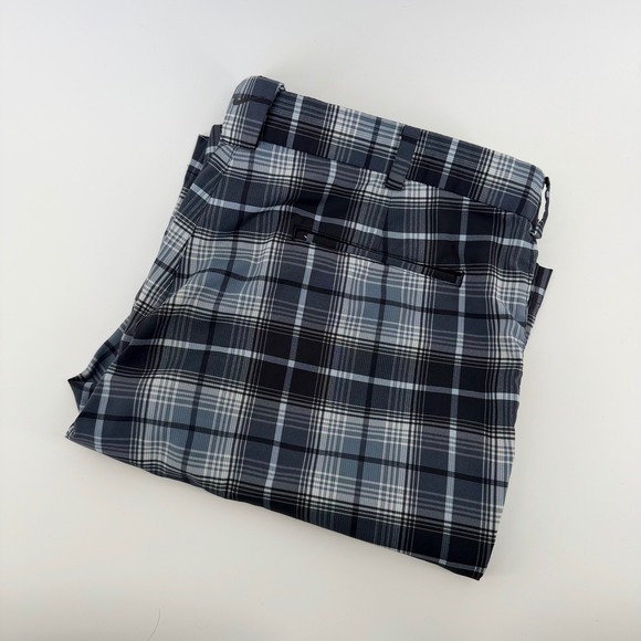 Nike Other - Nike Golf Dri-FIT Plaid Shorts Athletic Performance Grey Black 36 Mens Preppy